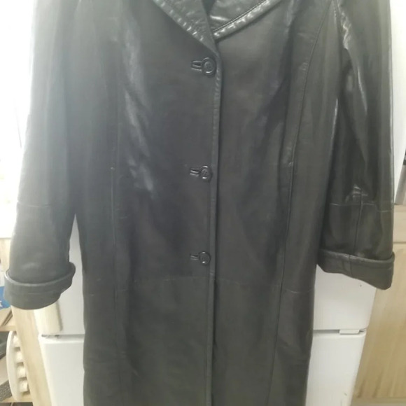 Bod  & Christensen Couture Black Long Leather Coat S - Picture 6 of 13